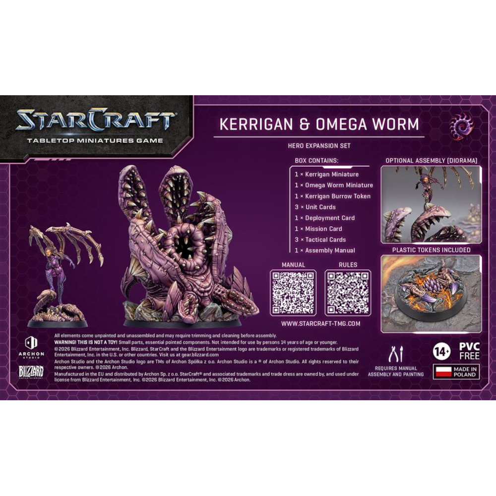 StarCraft The Miniatures Game: Zerg Hero - Kerrigan (Primal Kerrigan) & Omega Worm
