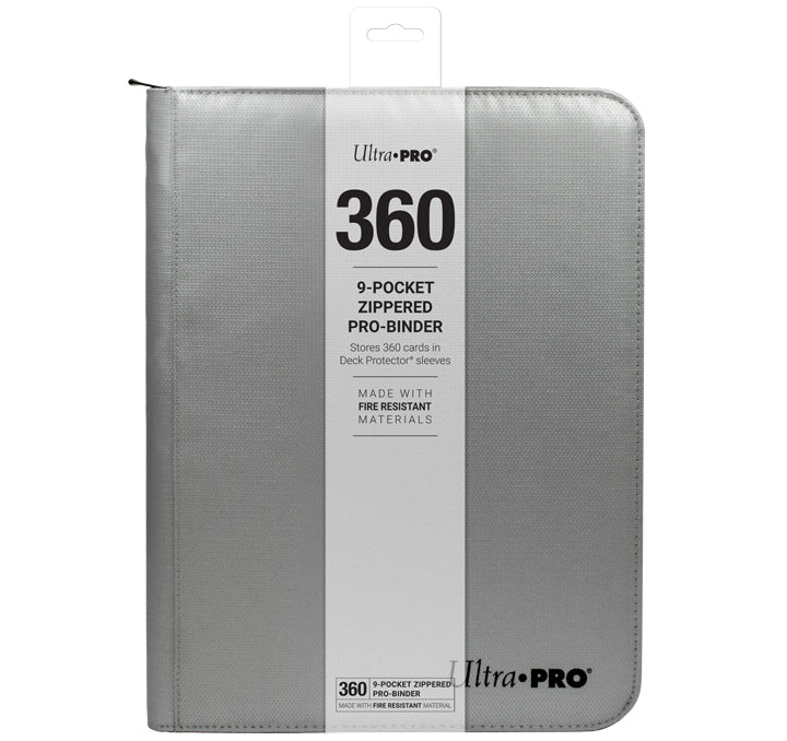 Ultra Pro 9-Pocket Zippered PRO-Binder: Silver Made With Fire Resistant Materials