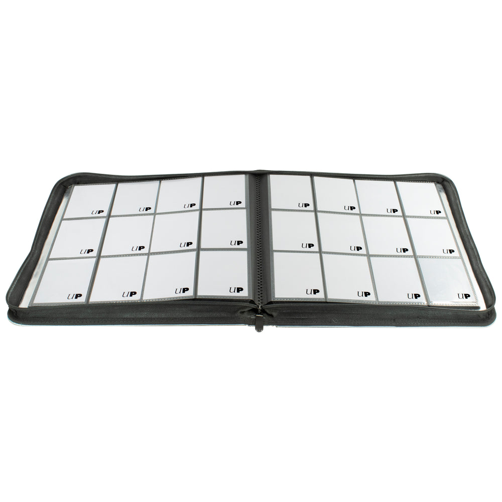 Ultra Pro 12-Pocket Zippered PRO-Binder: Silver Made With Fire Resistant Materials