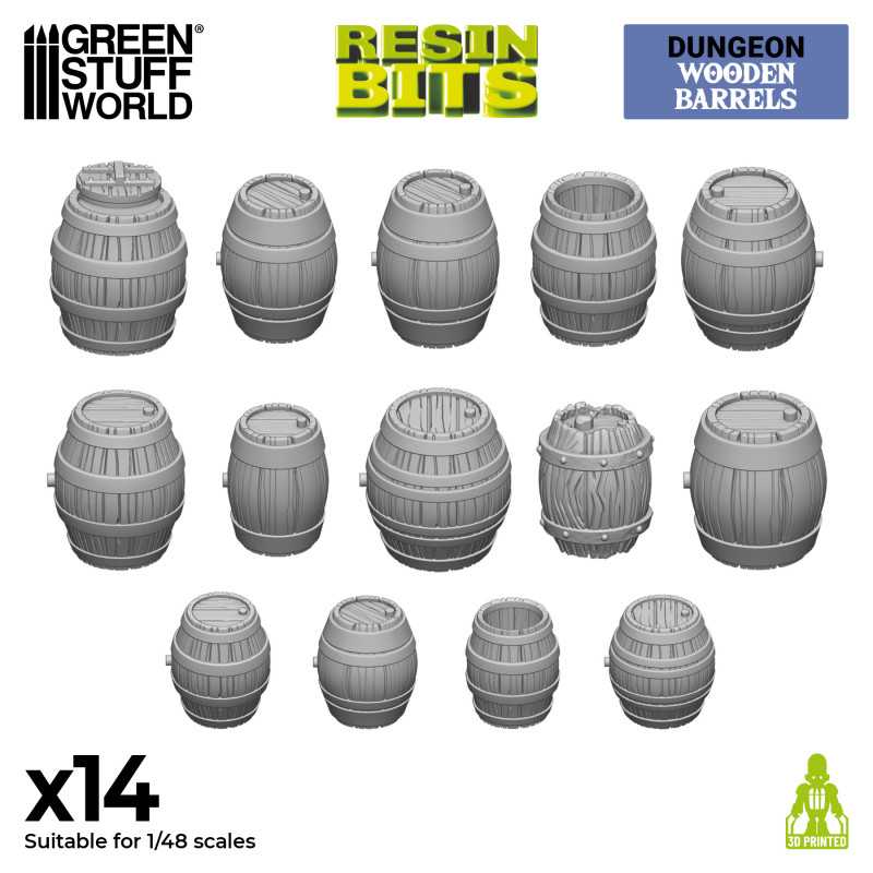 Wooden Barrels - 3D printed set