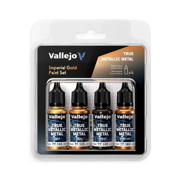 Vallejo True Metallic Metal Imperial Gold Paint Set 77252