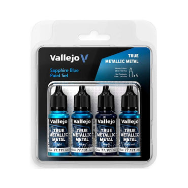 Vallejo True Metallic Metal Sapphire Blue Paint Set 77256
