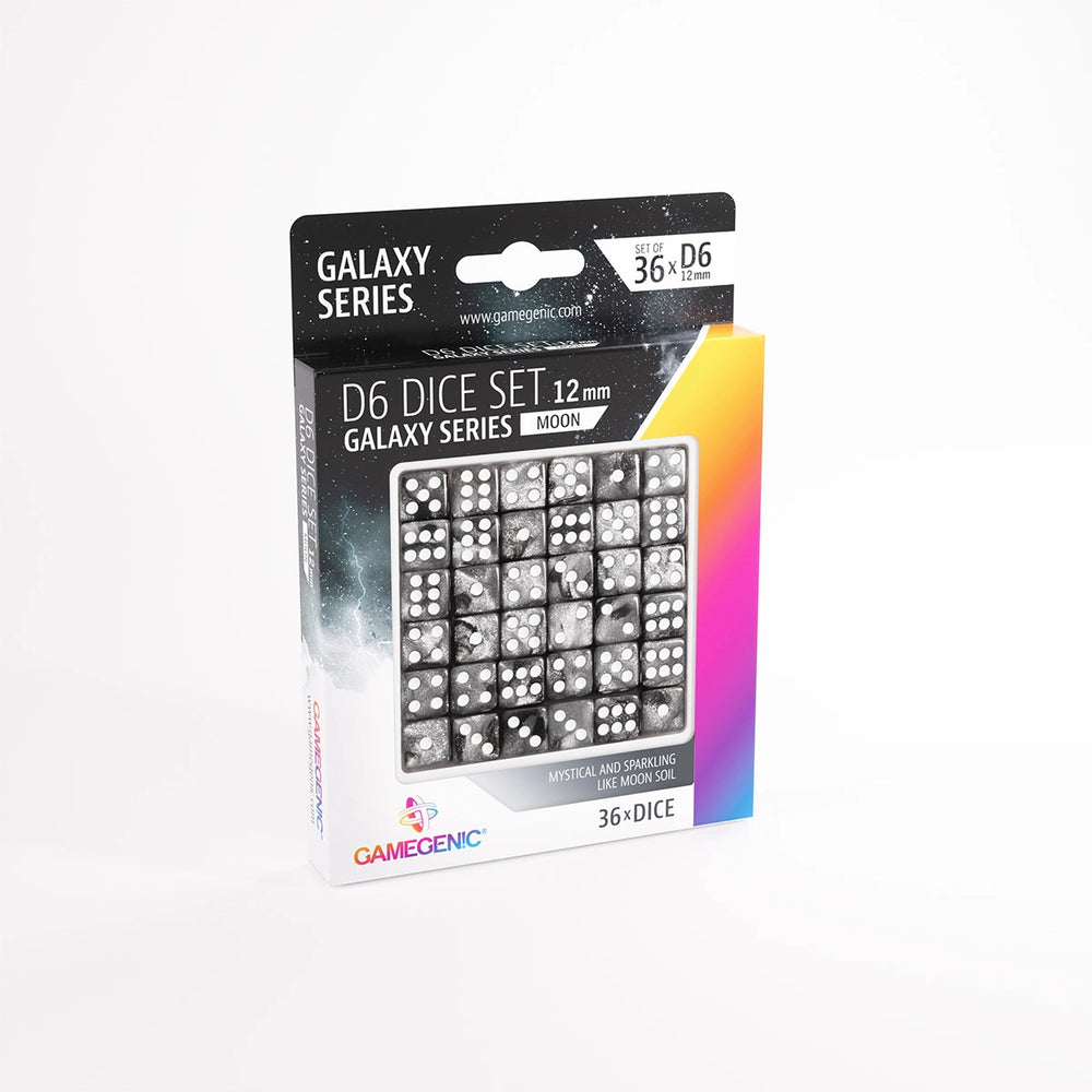 Gamegenic D6 Dice Set 12mm Galaxy Series - Moon (Set of 36)