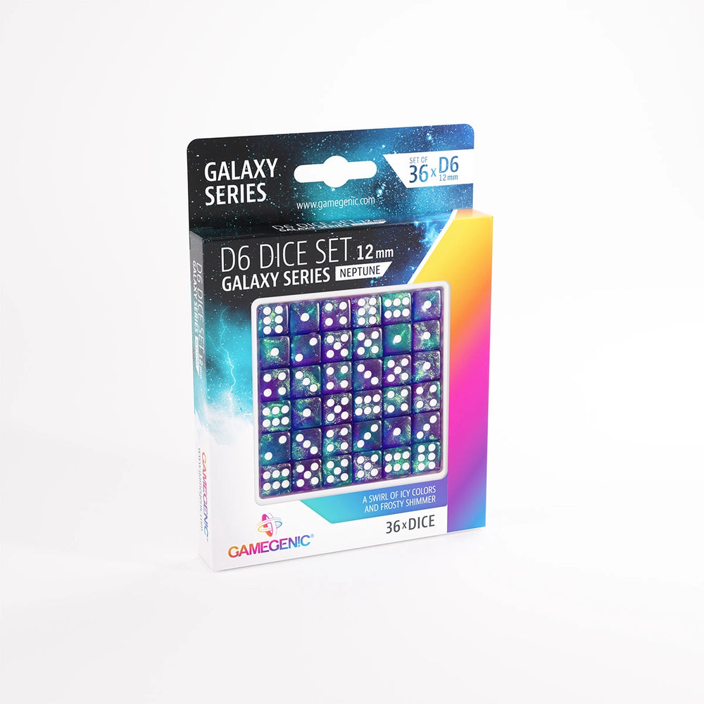 Gamegenic D6 Dice Set 12mm Galaxy Series - Neptune (Set of 36)