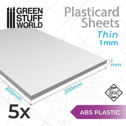 GSW - ABS Plasticard A4 - 1 mm x5 sheets