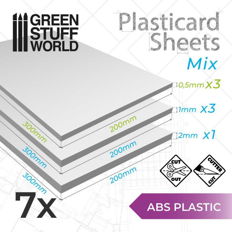 GSW - ABS Plasticard A4 - Variety 7 sheets pack
