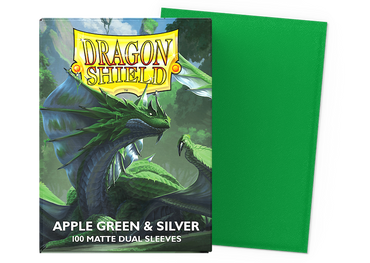 Dragon Shield Standard Size - Dual Matte Apple Green & Silver 100pc