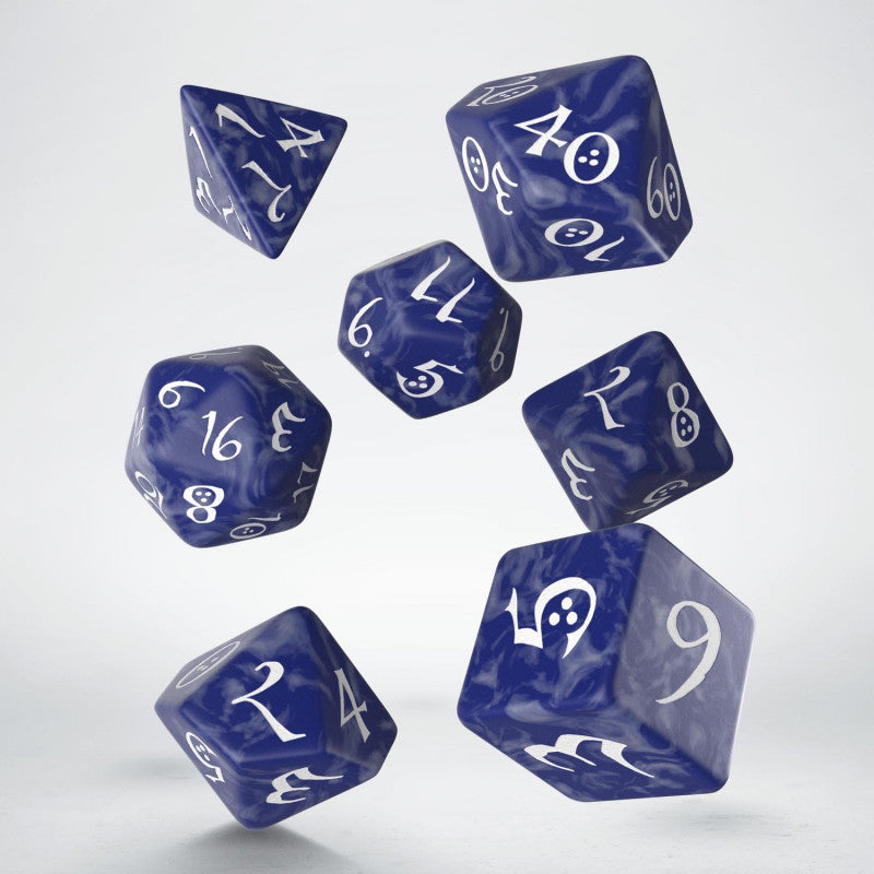 Q Workshop Classic RPG Dice Set Cobalt & White