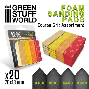 Foam Sanding Pads - Coarse Grit Assortment x20