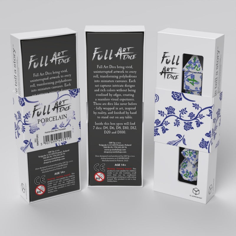 Q Workshop Full Art RPG Dice Set Porcelain