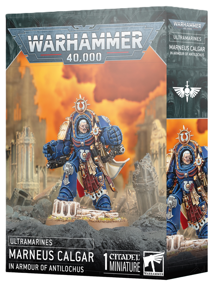 Warhammer 40k Ultramarines Marneus Calgar in Armour of Antilochus
