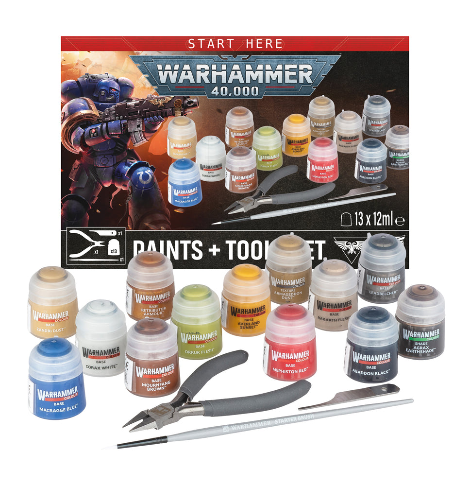Warhammer 40k Paint set + Tools (11:th ed)