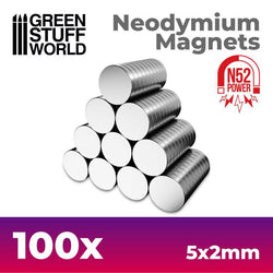 Green Stuff World - Neodymium Magnets 5x2mm - 100 units (N52)