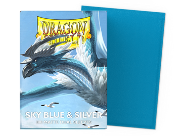 Dragon Shield Standard Size - Dual Matte Sky Blue & Silver 100pc