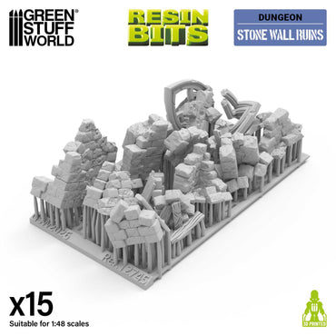 Stone wall ruins  - 3D printed set