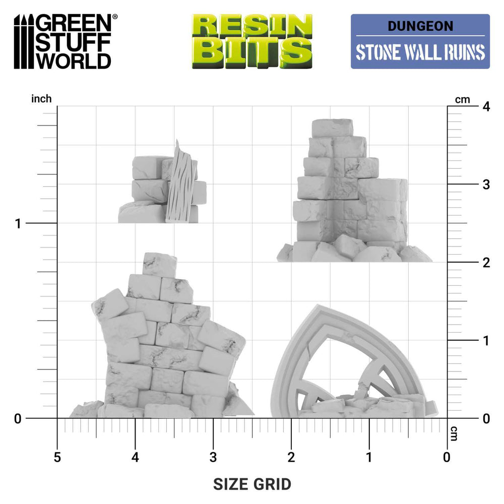 Stone wall ruins  - 3D printed set