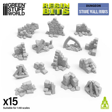 Stone wall ruins  - 3D printed set