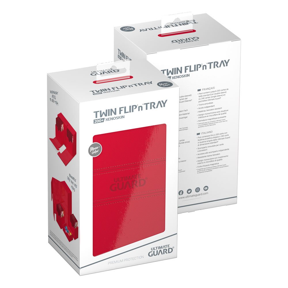 Ultimate Guard Twin Flip'n'Tray 200+ Xenoskin Monocolor Red