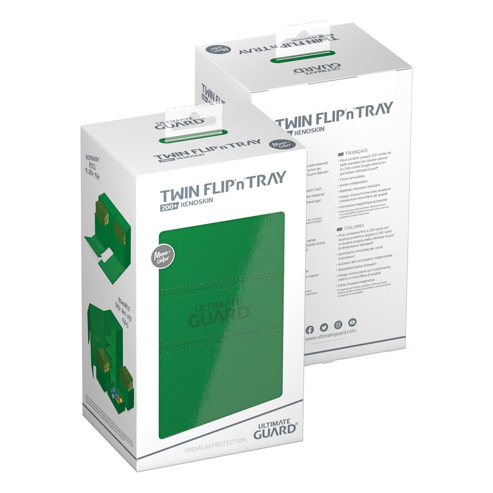 Ultimate Guard Twin Flip'n'Tray 200+ Xenoskin Monocolor Green