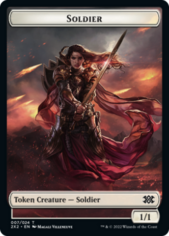 Worm // Soldier Double-Sided Token [Double Masters 2022 Tokens]