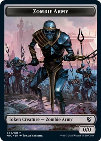 Zombie (005) // Zombie Army Double-Sided Token [Innistrad: Midnight Hunt Commander Tokens]