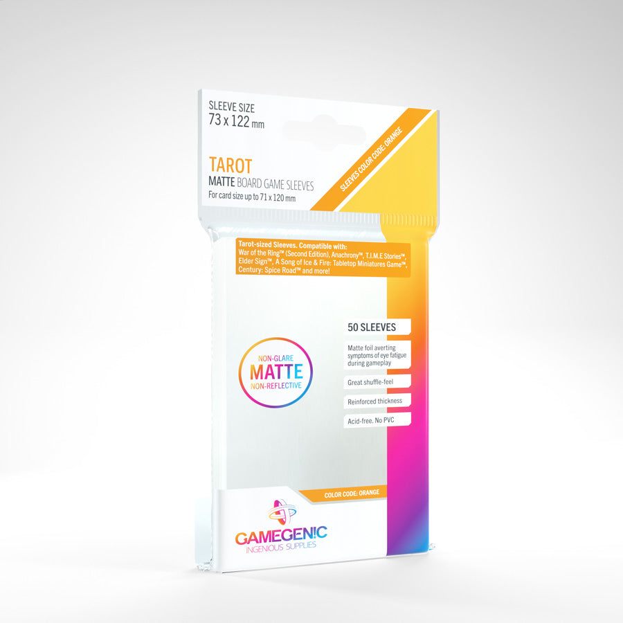 Tarot Matte Board Games Sleeves 73x122 mm (Orange)