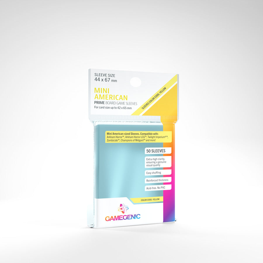 Mini American Board Games Sleeves 44x67mm (Yellow)