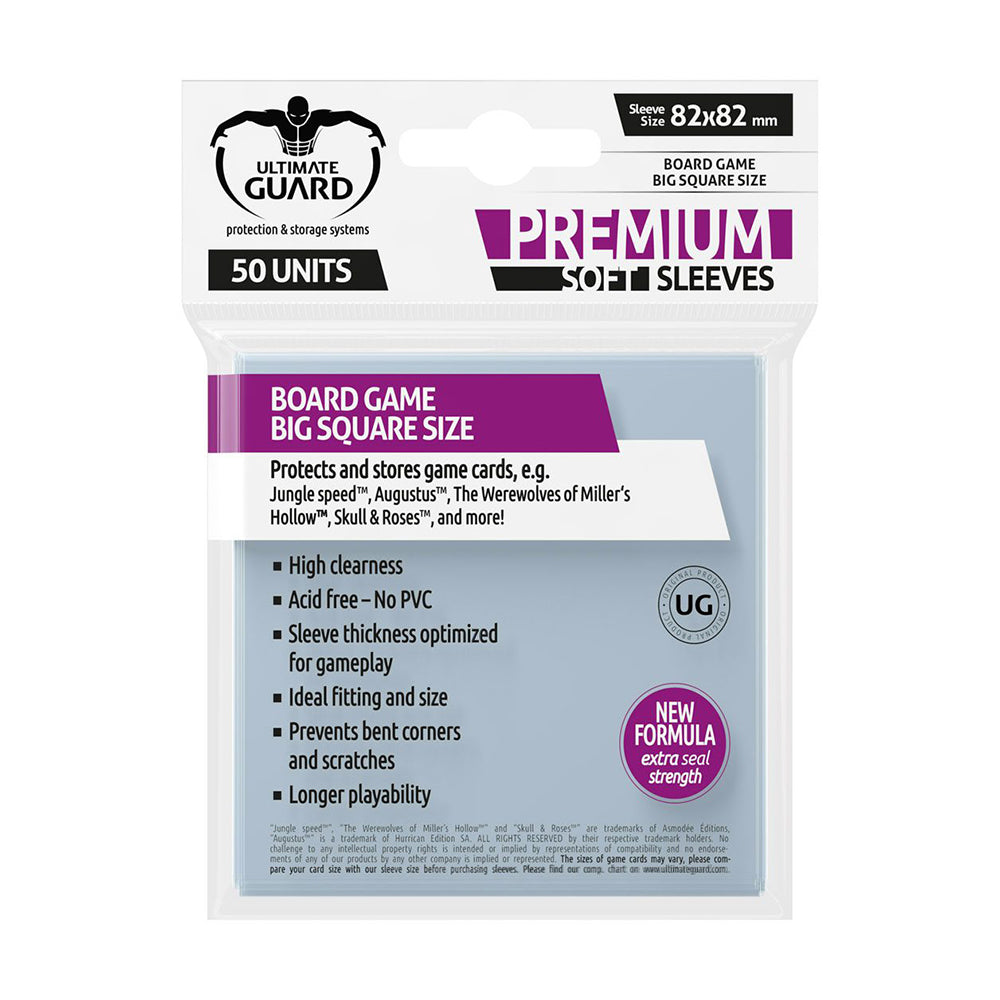 Ultimate Guard Premium Soft Sleeves for Board Game Cards Square 82x82 (50pcs)