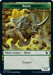 Rhino // Wolf Double-Sided Token [Innistrad: Midnight Hunt Commander Tokens]