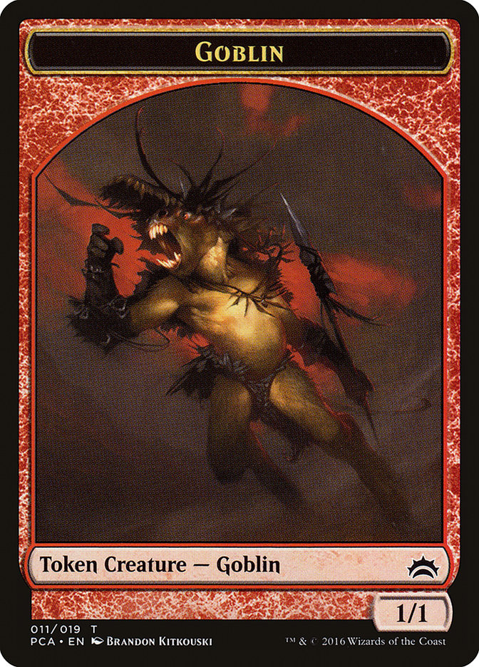 Goblin // Boar Double-Sided Token [Planechase Anthology Tokens]