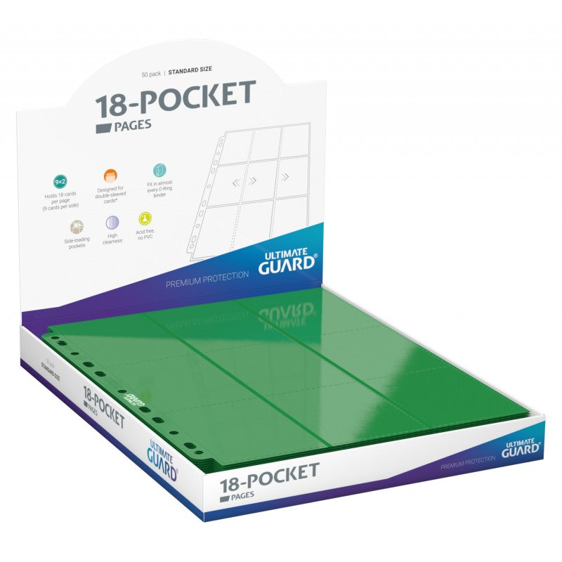 Ultimate Guard 18-Pocket Side-Loading Pages (50) Green