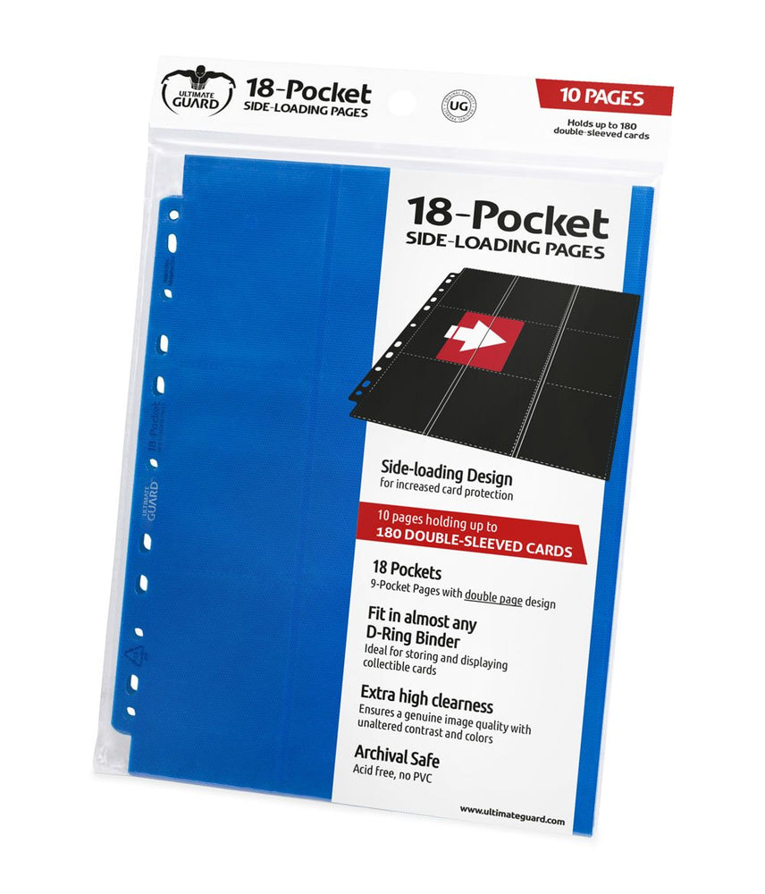 Ultimate Guard: 18-Pocket Side-Loading Pages (10) Blue