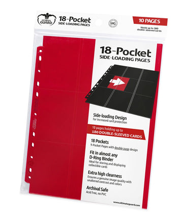 Ultimate Guard: 18-Pocket Side-Loading Pages (10) Red