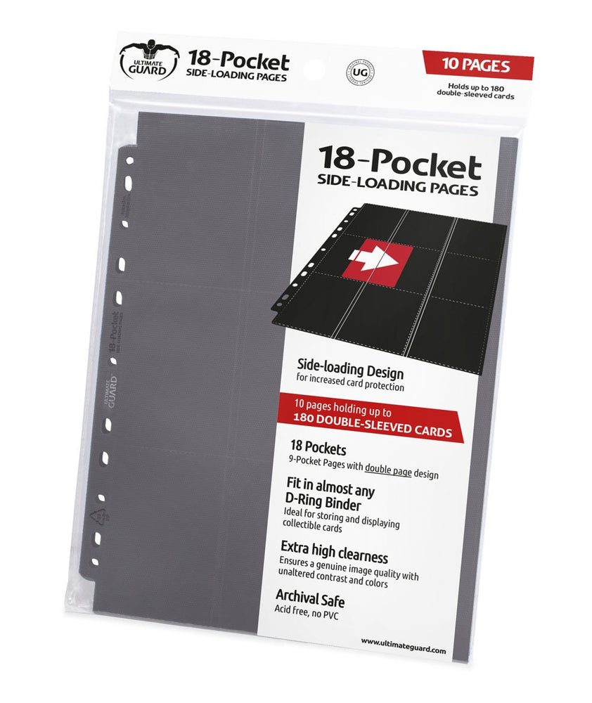 Ultimate Guard: 18-Pocket Side-Loading Pages (10) Grey